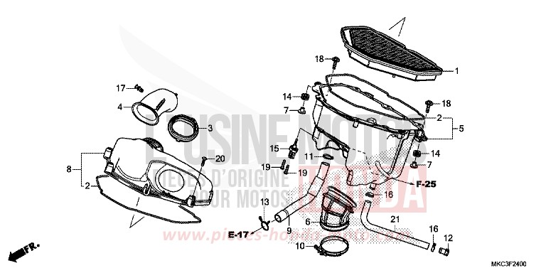 AIR CLEANER for Gold Wing CANDY ARDENT RED (R367) from 2018